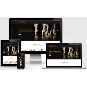 (自适应手机端)英文外贸芭蕾舞鞋网站pbootcms模板 拉丁舞鞋鞋类网站源码